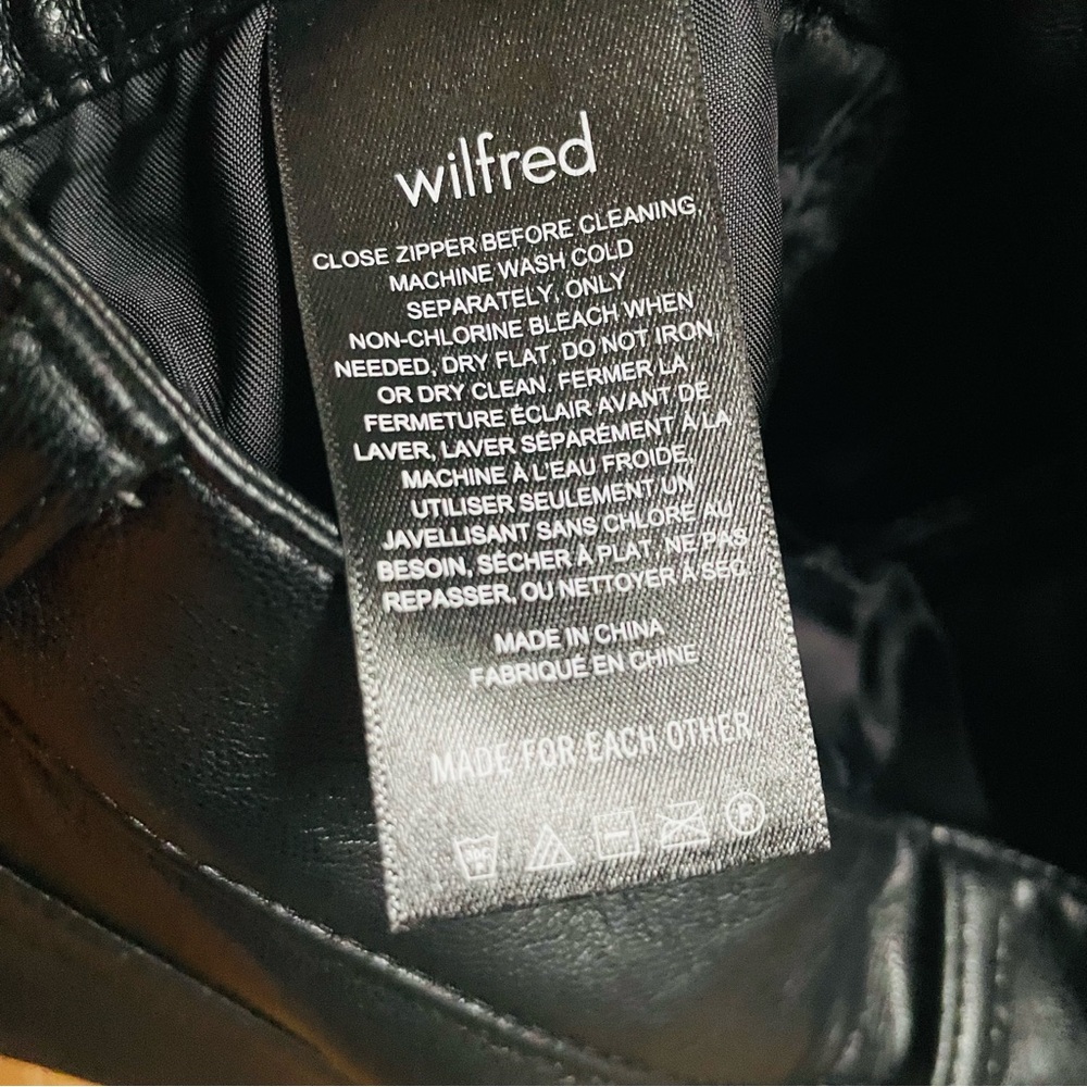 Wilfred Faux Leather Pants Women Size 0 Black Straight Leg Aritzia - Picture 4 of 10